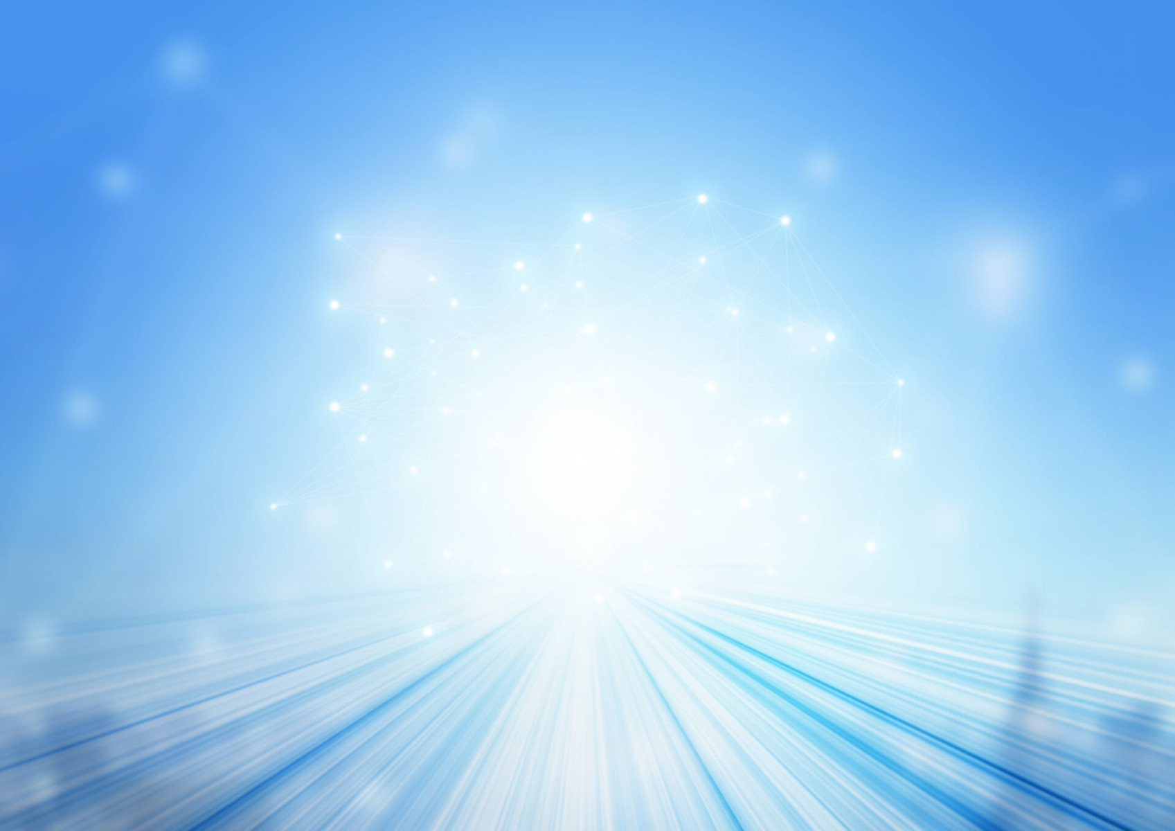 輝く太陽と広がる青空